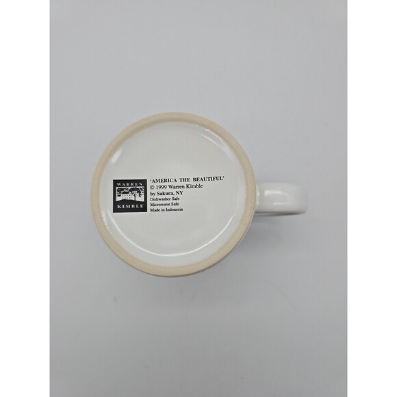 America the Beautiful Sailboat & Stars Coffee Mug Warren Kimble 1999 Sakura - Picture 6 of 9